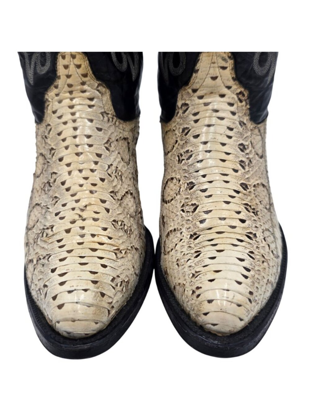 Vintage 10.5 Russel’s Viper Natural Snakeskin Cuadra Exotic Cowboy Western Boots - Picture 2 of 16